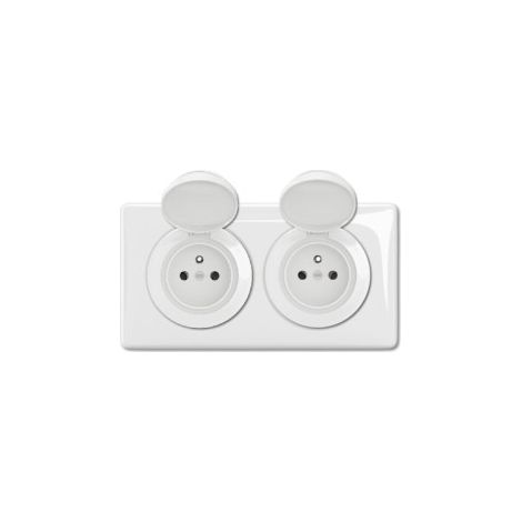 Legrand - Cu00e9liane 2024 - Double prise de courant u00e9tanche complet - Blanc - IP44 - Ru00e9f. : 080251 + CM0111 + CB8111 + CP2702 (1/5)