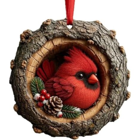 Décoration de sapin de Noël en forme d'oiseau en acrylique plat 2D (1/5)