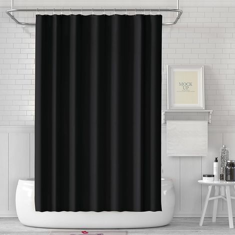 Rideau de douche en tissu PEVA, décoration de salle de bain d'hôtel, tissu imperméable et lavable en machine, 72 "l x 72" H (1/4)