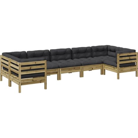 vidaXL Set Divani da Giardino 7pz con Cuscini Legno Impregnato di Pino (1/5)
