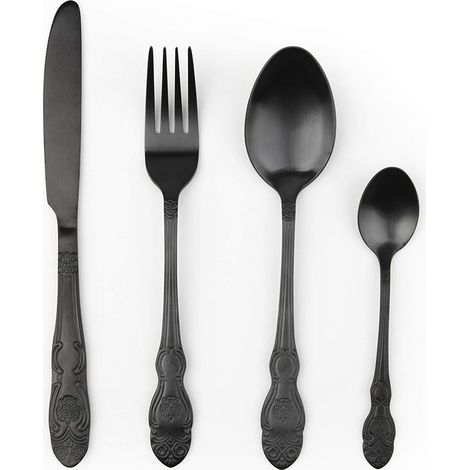 Lot de 4 couverts Baroque Noir (1/4)