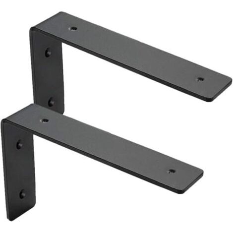 Lot de 2 équerres étagère murale 15 cm – Supports lourds en acier 6 mm – Installation facile – Design moderne pour rangement décoratif (1/4)