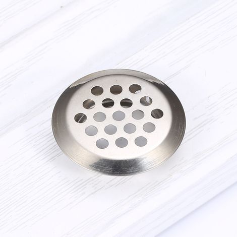 Grille de ventilation couleur acier inoxydable diamètre 29MM 1 maille ronde surélevée en acier inoxydable adaptée aux évents d'armoires de cuisine (1/5)