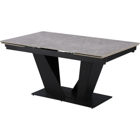 Tavolo da pranzo allungabile in ceramica - 160/240 cm - da 6 a 10 persone "Nova" - Grigio marmorizzato (1/5)