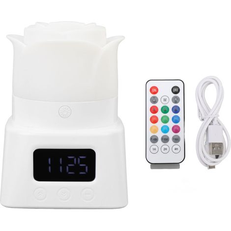 Nachtlicht mit Wecker, Touch-Steuerung, RGB-Beleuchtung, wiederaufladbar, farbwechselnde LED und einstellbarer Helligkeit.