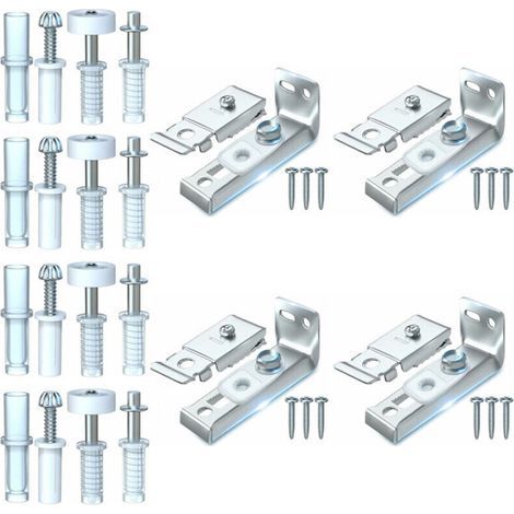 Kit de réparation de matériel de porte pliante - Lot de 4 pièces de rechange pour portes de placard coulissantes pliantes comprenant un support supérieur et inférieur, un pivot de 3/8", une roue de gu (1/4)