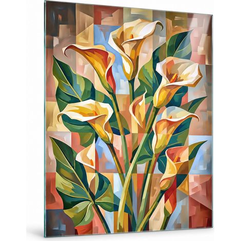 Lupia Quadro Floreale su Vetro 60x80 cm CALLE ORANGE da Parete (1/4)