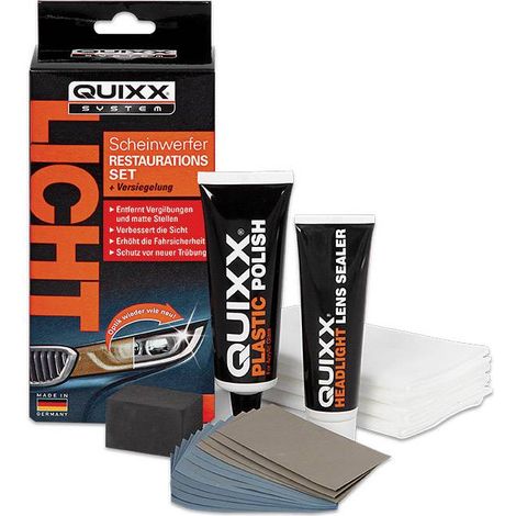 Rénovateur de phares – Élimine le jaunissement – Pour phares en polycarbonate – Application facile avec éponge incluse – Quixx (1/7)