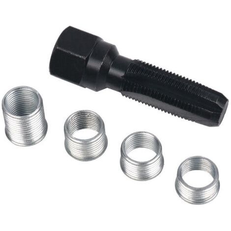 QORVA-kit filetage bougie, 5 pcs Kit Réparation de Filetage de Bougie d'allumage de 14 mm, (1/4)