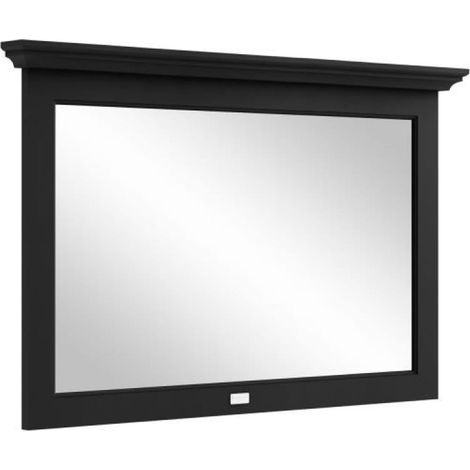Bayswater Flat Bathroom Mirror 1200mm Wide - Matt Black (1/2)