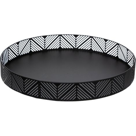 Dekoratives Tablett, Küche, schwarz, Ø 30 cm - Secret de Gourmet