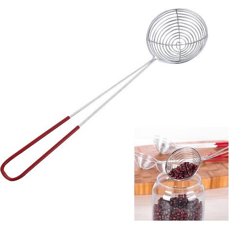 Escurridor de basura,filtro de acero inoxidable,filtro Pearl Scoop,escalera para sopas,espumadera antiadherente con mango para cocina,S: 6,5 cm (1/5)