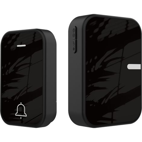 Pure black self-generating wireless doorbell battery-free waterproof 200 meters ultra-long distance (1/3)
