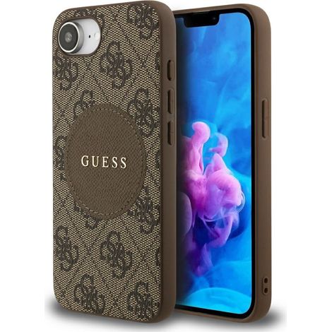 Funda Guess 4G Circle Classic Logo MagSafe para iPhone 16e marrón (1/5)