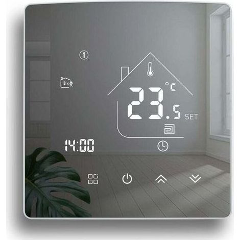 Thermostat Miroir Thermostat de Chauffage Thermostat d'ambiance programmable Thermostat Mural numérique pour Le Chauffage de l'eau Chauffage par Le Sol 3A (1/4)