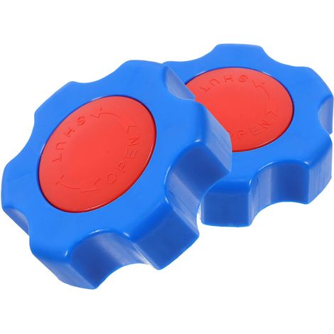 2 Poignées de Vanne à Molette ABS Bleu 6X6 CM (1/5)