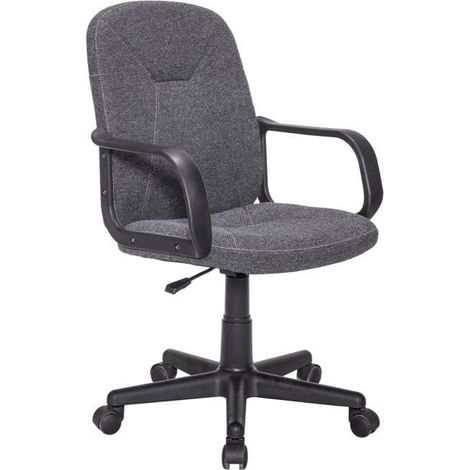 Fauteuil de bureau pivotant réglable en hauteur coloris gris - Largeur 55 x Profondeur 55 x Hauteur 87 - 97 cm - JUANIO