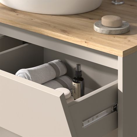Mueble bajo lavabo Edelin, Cachemira, 100 x 50 cm con 2 cajones, Vicco (1/5)