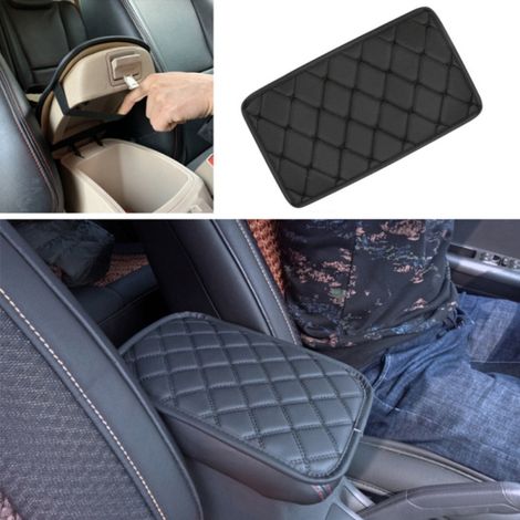 Housse universelle en cuir pour accoudoir de voiture 29 cm x 17 cm, noir