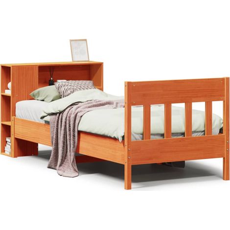Maison Exclusive - Letto Libreria senza Materasso Marrone Cera 100x200 cm in Pino
