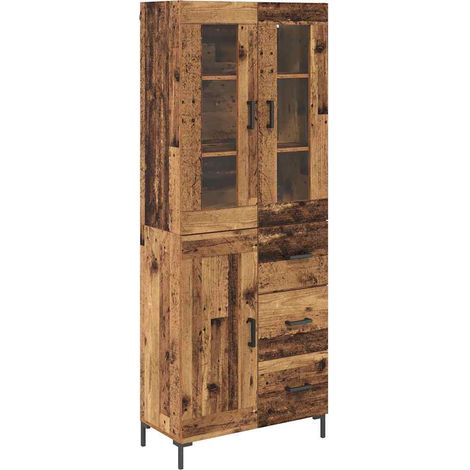 Maison Exclusive - Aparador alto con cajón 2 pcs Madera vieja Mad
