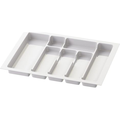 Divio Sossai Besteckkasten für 60-cm-Schubladen, 53 x 43 cm, teilbar, 7 Fächer, weiß, aus stoßfestem Kunststoff (1/4)