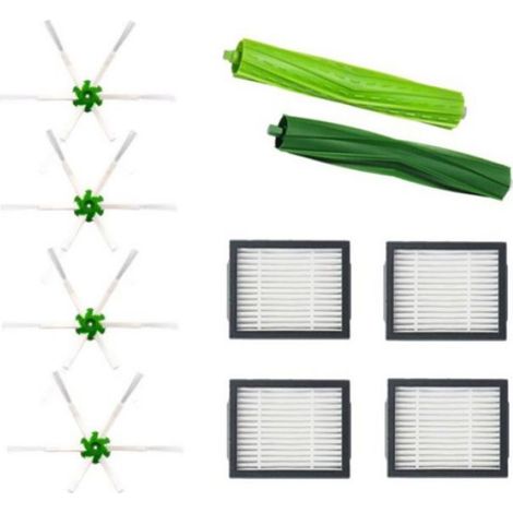 9PièCes de Rechange pour Aspirateur PièCes de Rechange pour Filtre Hepa Brosse LatéRale pour IRobot Roomba E5 E6 I7 I7 + (1/4)