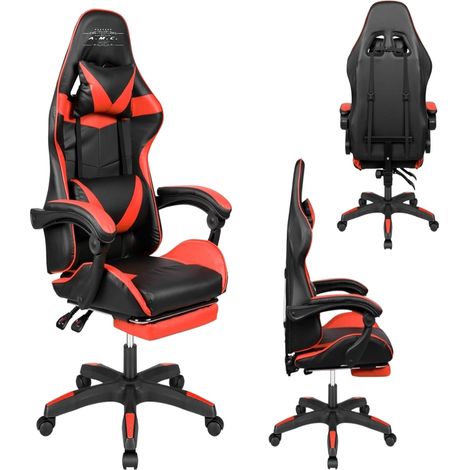 Sedia da Gaming Reclinabile, Poltrona Ufficio girevole, con rotelle ergonomica (1/5)
