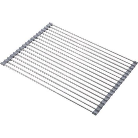 HONORNIC - Roll-Up Dish Drying Rack, 100% BPA-Free, Foldable Sink Drainer, Ideal for Fruits, Vegetables, and Plates, Silicone Coated (1/5)