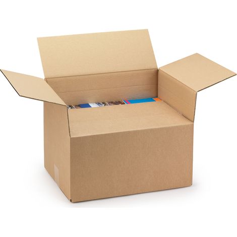 Lot de 10 Caisse carton double cannelure à hauteur variable 80 x 50 x 50 cm