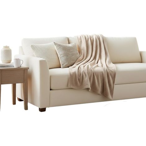 Plaid 180 x 230 cm Flanelle douceur Lin