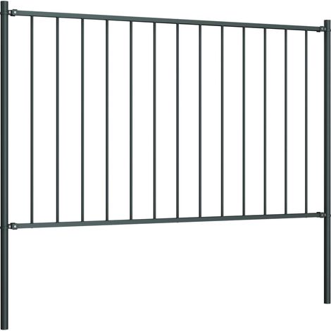 Panneau clôture poteau de jardin,design simple Acier enduit poudre 1,7x1,25m Anthracite -85815 (1/3)