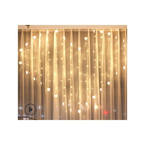 Guirlande lumineuse de fenêtre 2 x 1,5 m, 124 LED, colorée, idéale pour chambre, jardin, fête ou Noël.