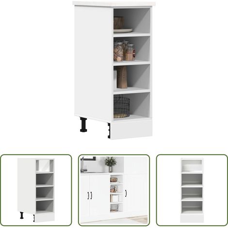 vidaXL Rangement cuisine -  Meuble bas "Riga" Blanc 30 x 44,5 x 81,5 cm Bois d'ingénierie (1/5)