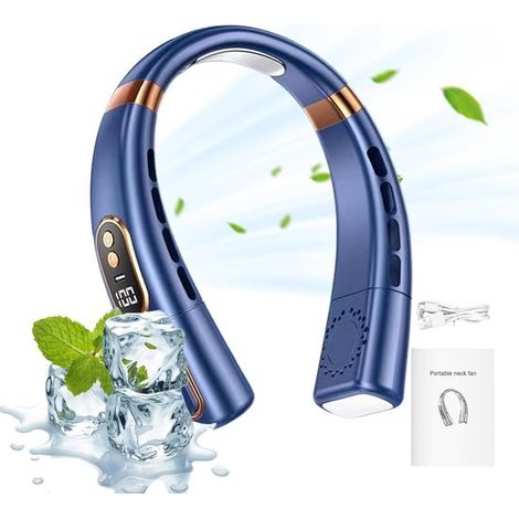 Ventilador de cuello plegable，ventilador de cuello portátil，ventilador USB，ventilador sin aspas，batería integrada de 4000 mAh (1/5)