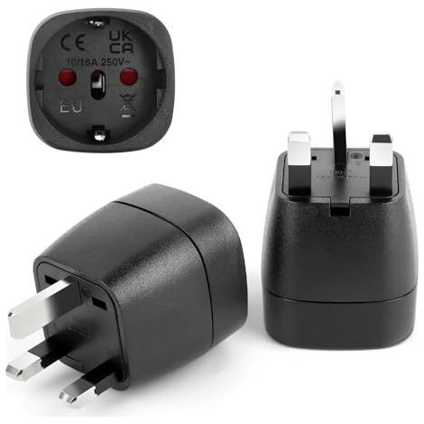 Adaptateur Prise Anglaise, 2 Pièces Prise Anglaise Adaptateur Francais, Adaptateur de Voyage France vers UK Adaptateur Type G, Adaptateur Voyage pour Irlande, Angleterre, Ecosse, Dubaï (1/5)