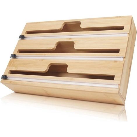 Distributeur Papier Aluminium et Film Coupe-Capsule pour Tiroir de Cuisine, Compatible avec Rouleaux de 12", Organisateur (1/5)