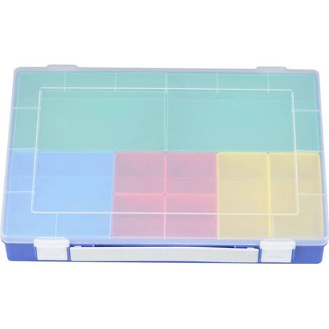 Vaschetta per minuteria 335x225x55 mm blu polipropilene 9 scomparti Hünersdorff HÜNERSDORFF WE6006