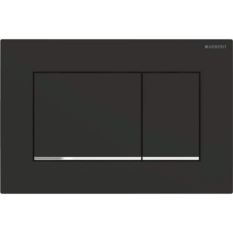Placca di comando Geberit Sigma30 nero opaco con inserto cromo lucido (1/2)
