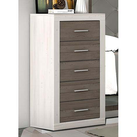Chiffonnier, meuble de rangement coloris Pin andersen, pin Gris - Longueur 50 x Profondeur 34,6 x Hauteur 60 cm -PEGANE- (1/3)