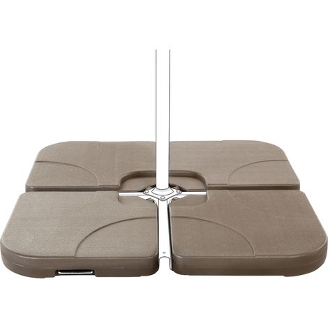 Modern Outdoor Umbrella Base Weights 4 Piece Set Stand Brown Caria (1/6)