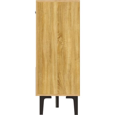 Credenza moderna in truciolato con 4 ante e 4 cassetti 160 x 36 x 94 cm (1/5)