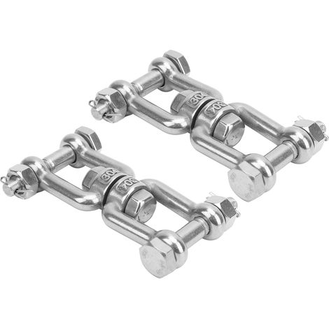 Élingue rotative à anneau pivotant 2 pièces, manille à vis inox 304, connecteur M10 avec sécurité (1/5)