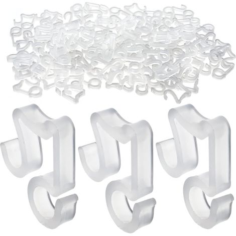 100 ganchos y clips (blancos) para sujetar guirnaldas de luces exteriores y accesorios para maquetas navideñas.