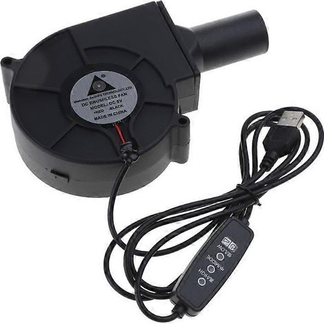 Ventilateur de barbecue électrique USB 5V, souffleur portable, vitesse de ventilation réglable (1/5)