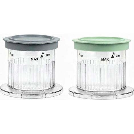 Lot de 2 glace machine dessert tasses avec couvercles pour Cuisinart FastFreeze 5 en 1 glace gris (1/5)