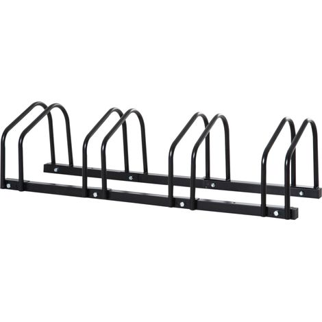 Rastrelliera Porta Biciclette 4 Posti 110x33x27 cm in Acciaio Nero (1/5)