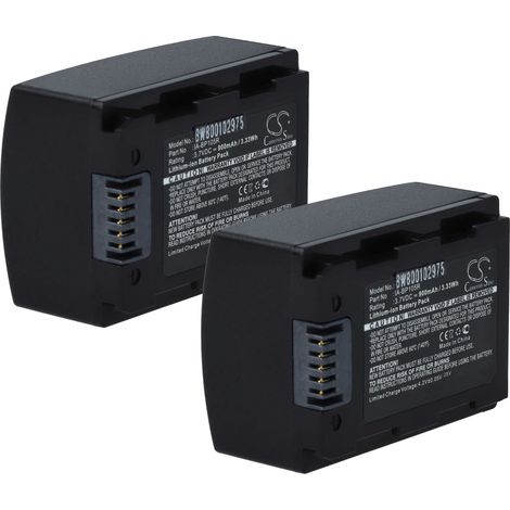 vhbw 2x Akku kompatibel mit Samsung SMX-F50, HMX-H305, HMX-H304, HMX-H320BP, HMX-H320, HMX-H400 Videokamera Camcorder (1100 mAh, 3,7 V, Li-Ion) (1/5)