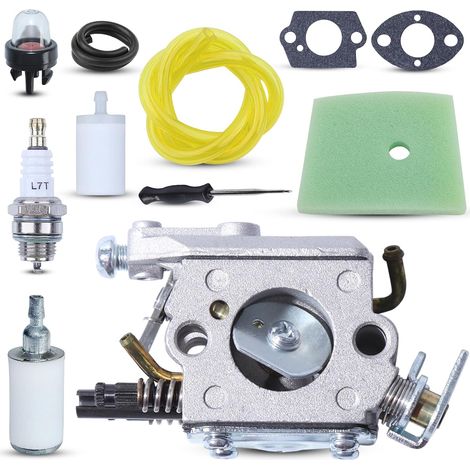 Carburateur pour Husqvarna 223L 323L 325 326 327 223R 323R 323RJ Zama C1q-EL24 576019801,Carburateur avec L7T/BPMR7A Bougie d'allumage Filtre à Carburant Conduite de Carburant (1/5)