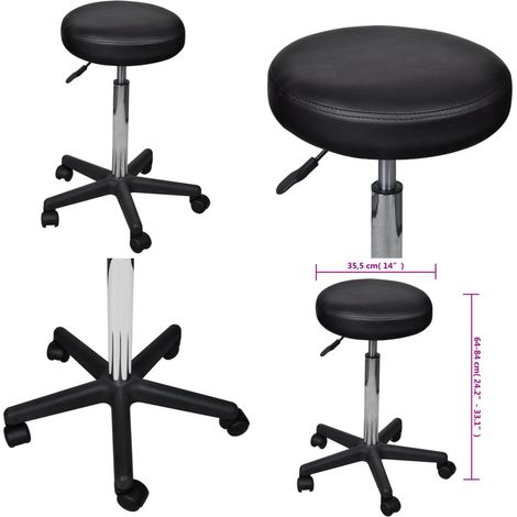 Bürohocker Schwarz - Bürohocker - Rollhocker - Höhenverstellbar - Bürostuhl - Schwarzes Büro - Home & Living (1/5)